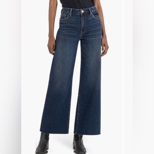 Kut from the Kloth Meg Fab Ab High Waist Raw Hem Ankle wide leg jeans